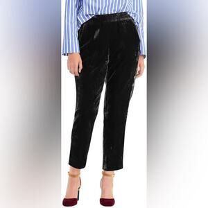 NEW J. Crew Velvet Pants Womens 2 Black Pull On Crop Ankle H2684